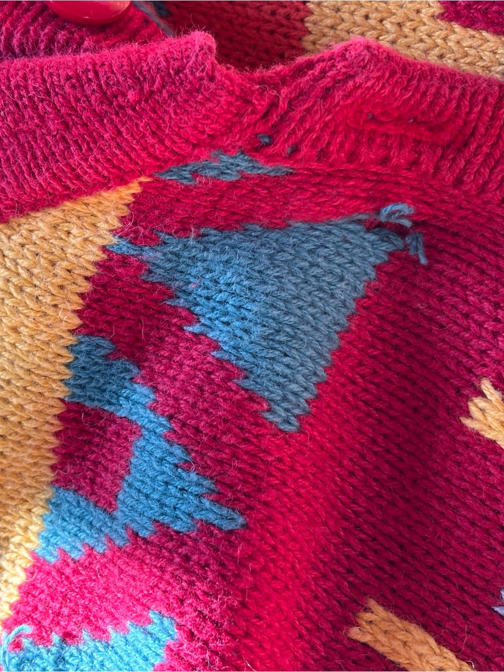 Multicolor Patterned Button-Up Sweater Cardigan 1X - Picture 7 of 8